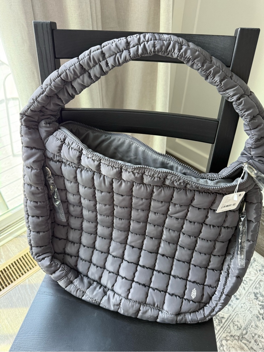 FP Movement by Free People Quilted Puffer Tote in Charcoal Gray - Picture 3 of 4